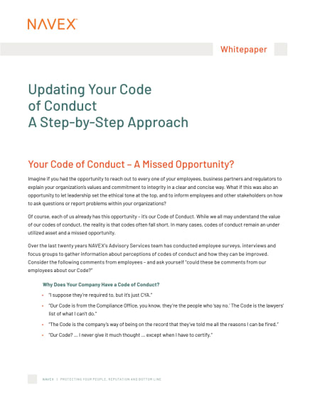 Updating Your Code of Conduct Whitepaper