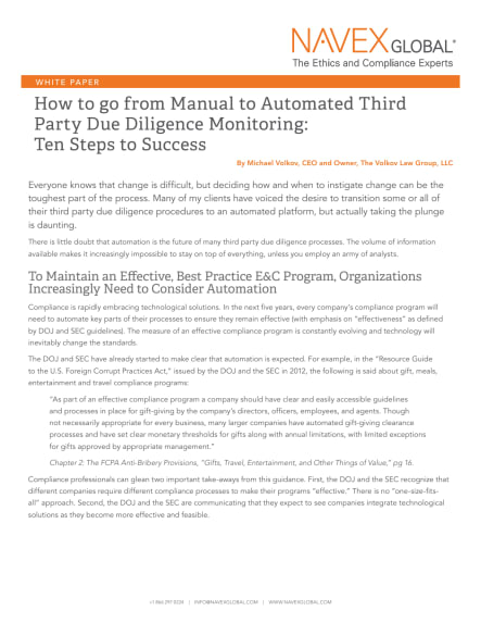 How to go from Manual to Automated Third Party Due Diligence Monitoring - Ten Steps to Success.pdf