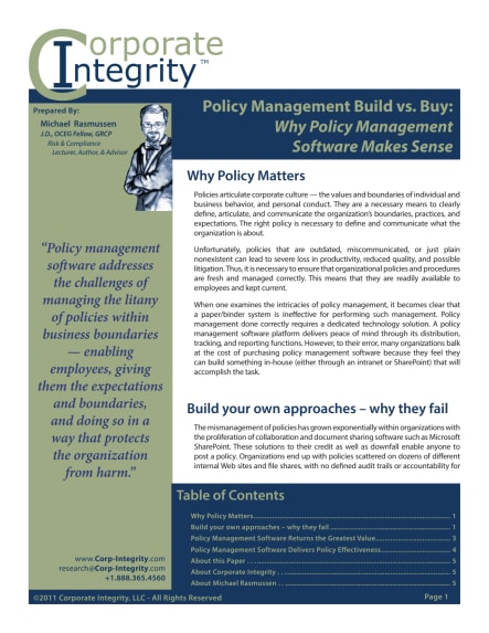 Building vs Buying Policy Management Software