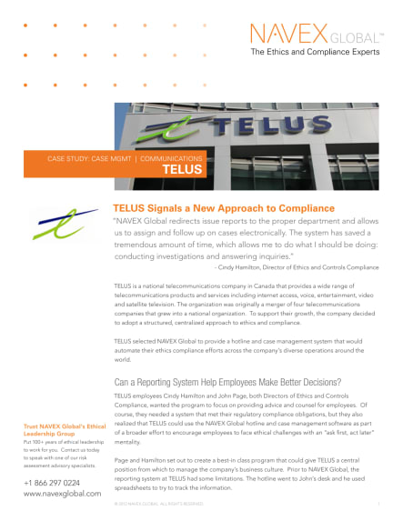 TELUS Signals a New Approach to Compliance