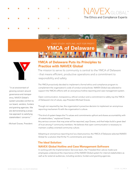 YMCA of Delaware Puts its Principles to Practice with EthicsPoint