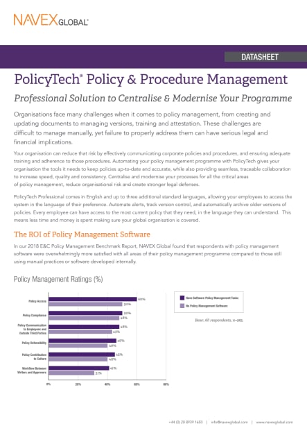 Image for PolicyTech Policy and Procedure Management Software Overview Datasheet EMEA.pdf