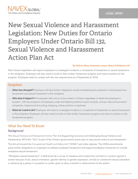 Image for Ontario Bill 132 Sexual Violence and Harassment Action Plan Act.pdf