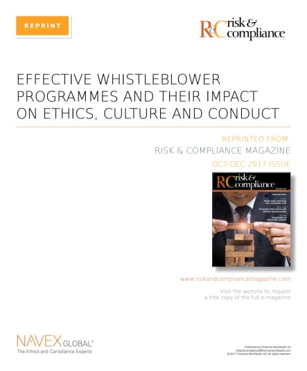 Effective Whistleblower Programs and Their Impact on Ethics, Culture and Conduct