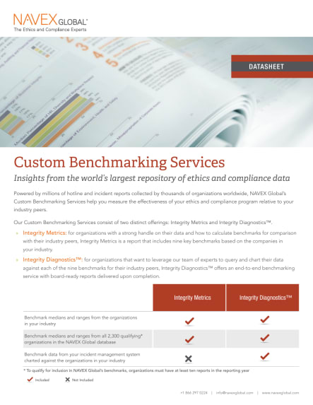 NAVEX Custom Benchmarking Services Datasheet