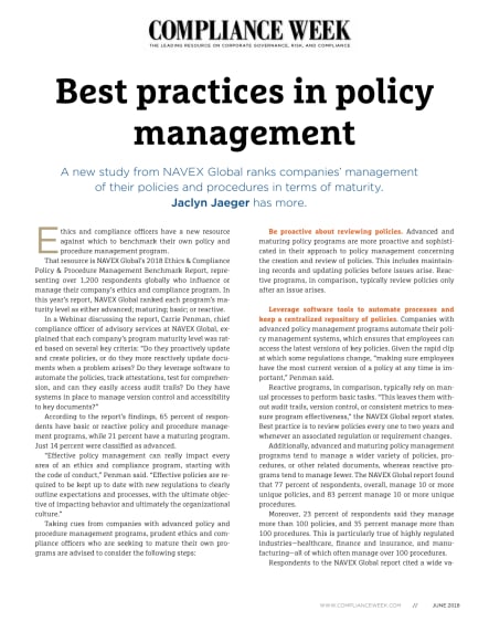 Image for Best practices in policy management_Compliance-Week.pdf