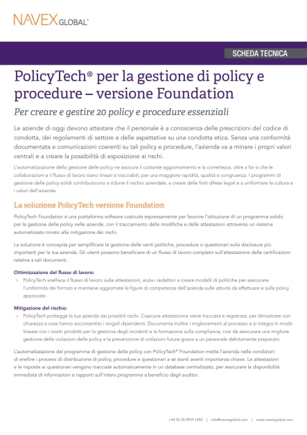 Image for PolicyTech® per la gestione di policy e procedure – versione Foundation.pdf