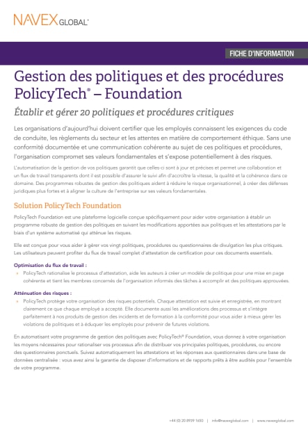Image for Gestion des politiques et des procédures PolicyTech® – Foundation.pdf
