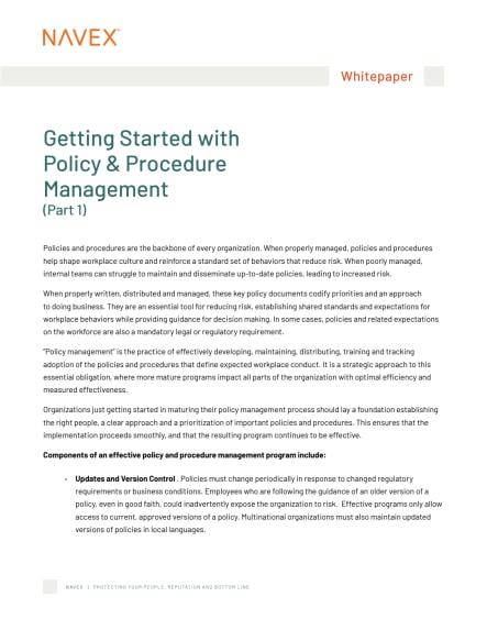 Getting Started with Policy & Procedure Management (Part 1)