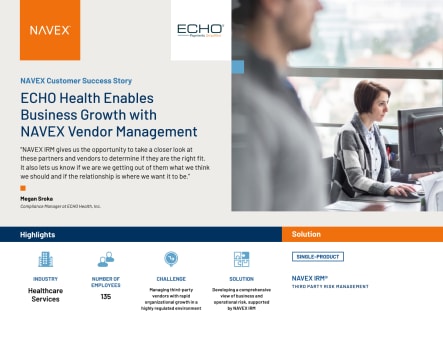 Image for ECHO Health Enables Business Growth with NAVEX Vendor Management