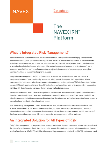 Image for The NAVEX IRM Platform