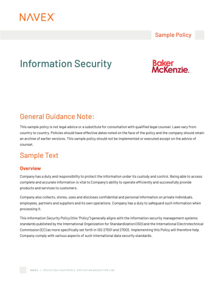 Information Security Policy Sample Template