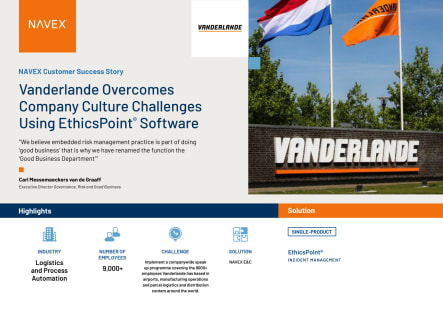 Vanderlande Overcomes Company Culture Challenges Using EthicsPoint®  Software