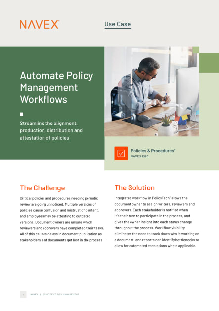 PolicyTech Use Case - Automate Workflows