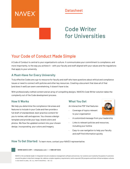 Code Writer Universities Datasheet 2022