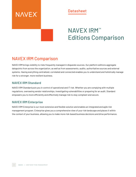 Image for NAVEX IRM Editions Comparison