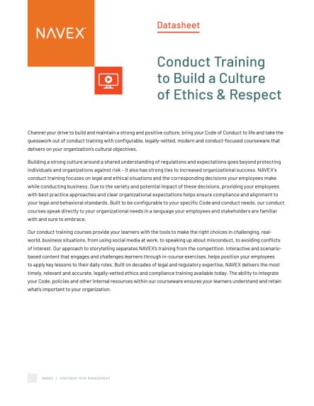 Image for Conduct Training to Build a Culture of Ethics & Respect