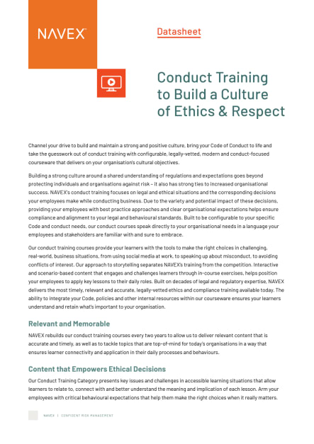 Conduct Training to Build a Culture of Ethics & Respect