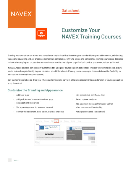 Image for Customize Your NAVEX Training Courses