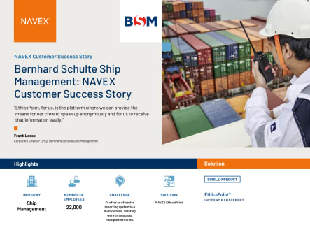 Image for Bernhard Schulte Ship Management: NAVEX Customer Success Story
