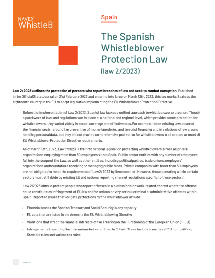 The Spanish whistleblowing law 