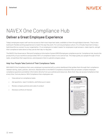 NAVEX Compliance Hub Datasheet