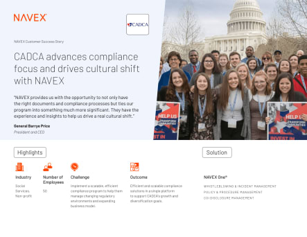 CADCA advances compliance focus and drives cultural shift with NAVEX