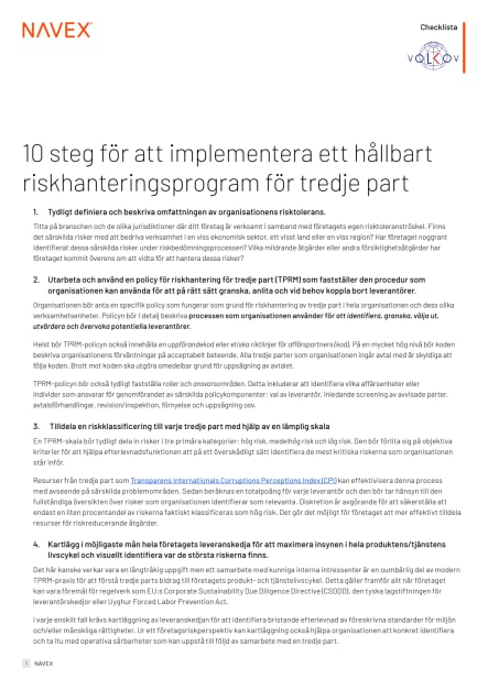 Image for Implementera ett hållbart riskhanteringsprogram för tredje part i 10 steg