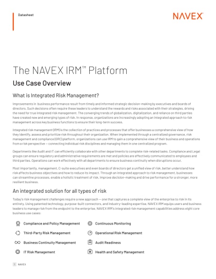 The NAVEX IRM Platform