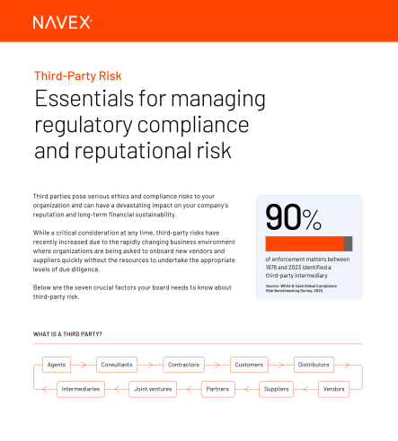 Essentials for managing regulatory compliance and reputational risk