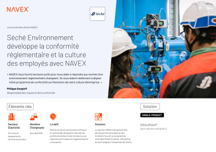 Image for Séché Environnement développe la conformité réglementaire et la culture des employés avec NAVEX