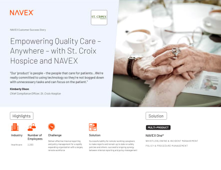 Empowering Quality Care –  Anywhere – with St. Croix  Hospice and NAVEX