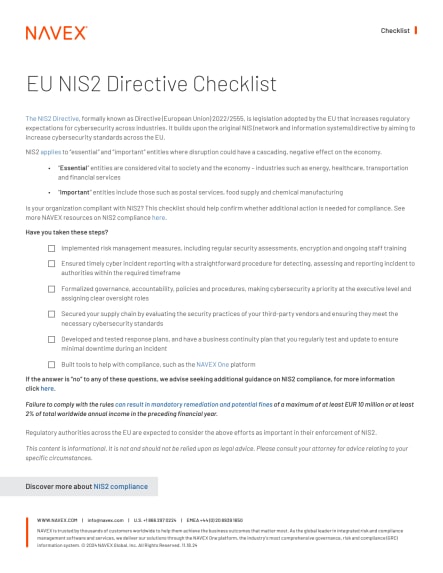 Image for NIS2 Checklist