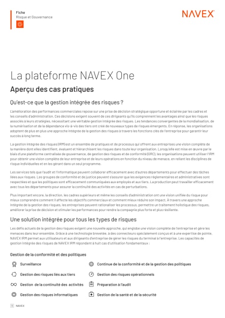 Image for La plateforme NAVEX IRM