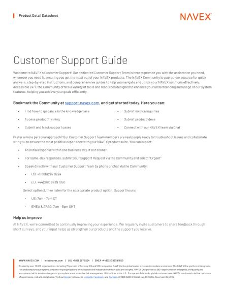 Image for NAVEX Customer Support Guide 2026