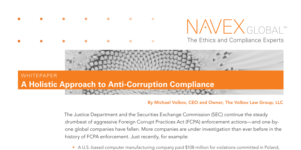 A Holistic Approach to Anti-Corruption Compliance