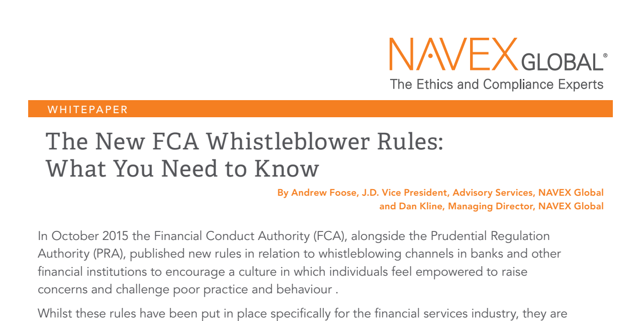 The New UK Whistle Blower Rules