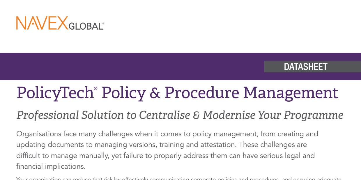 PolicyTech Policy and Procedure Management Software Overview Datasheet EMEA.pdf