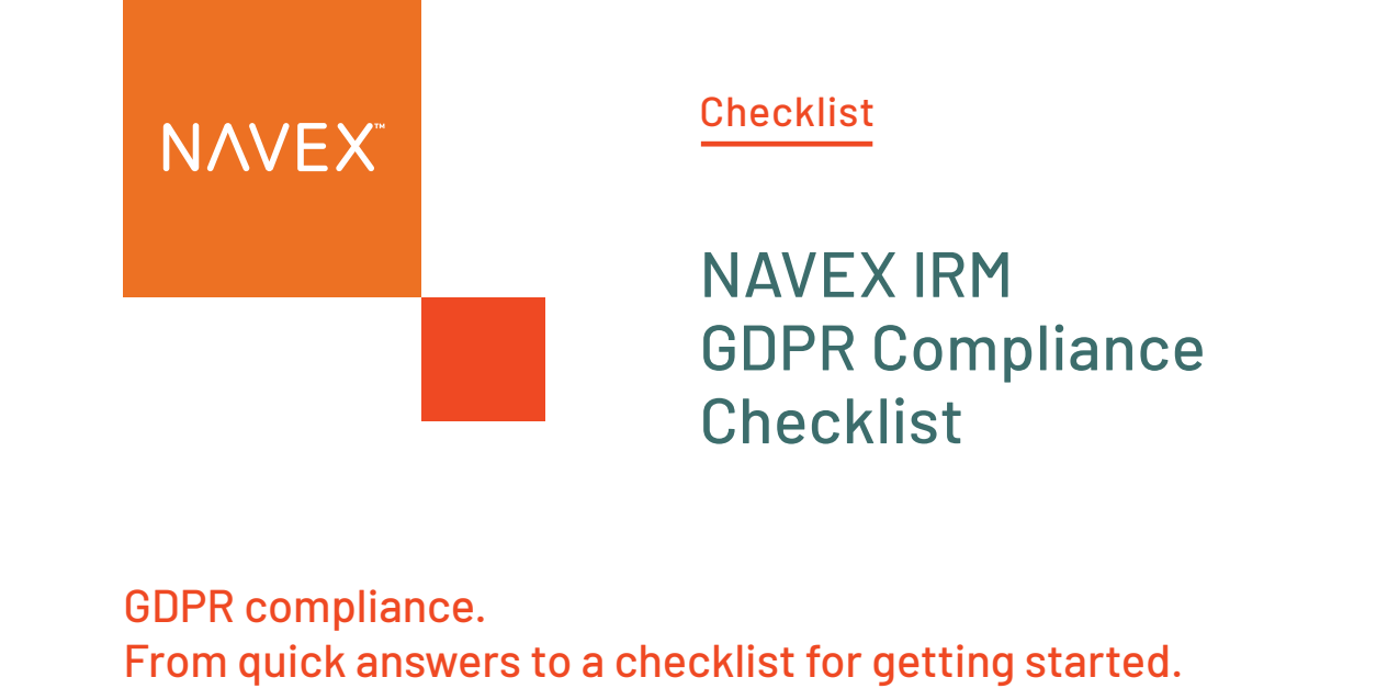 NAVEX IRM GDPR Compliance Checklist