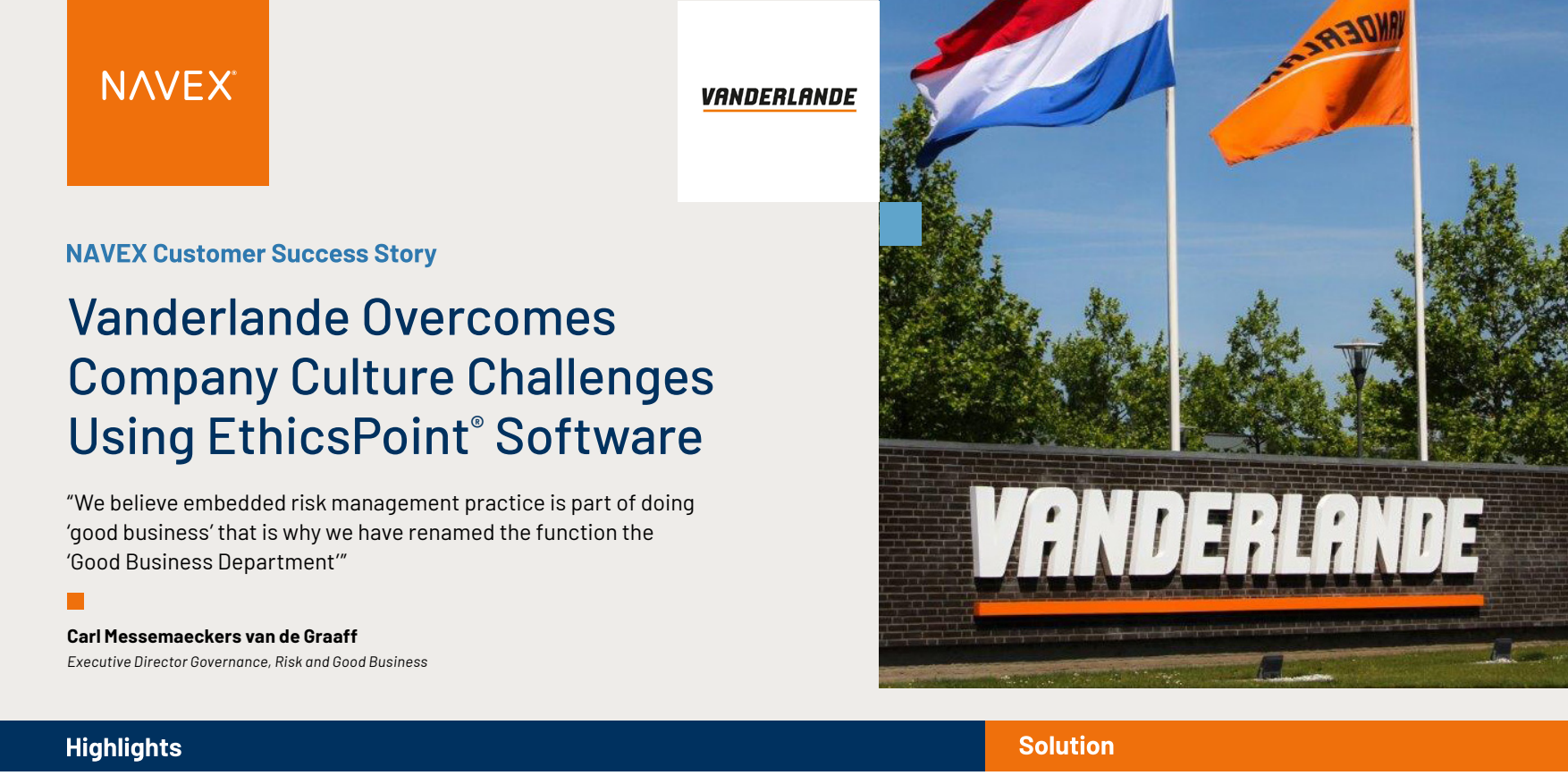 Vanderlande Overcomes Company Culture Challenges Using EthicsPoint®  Software