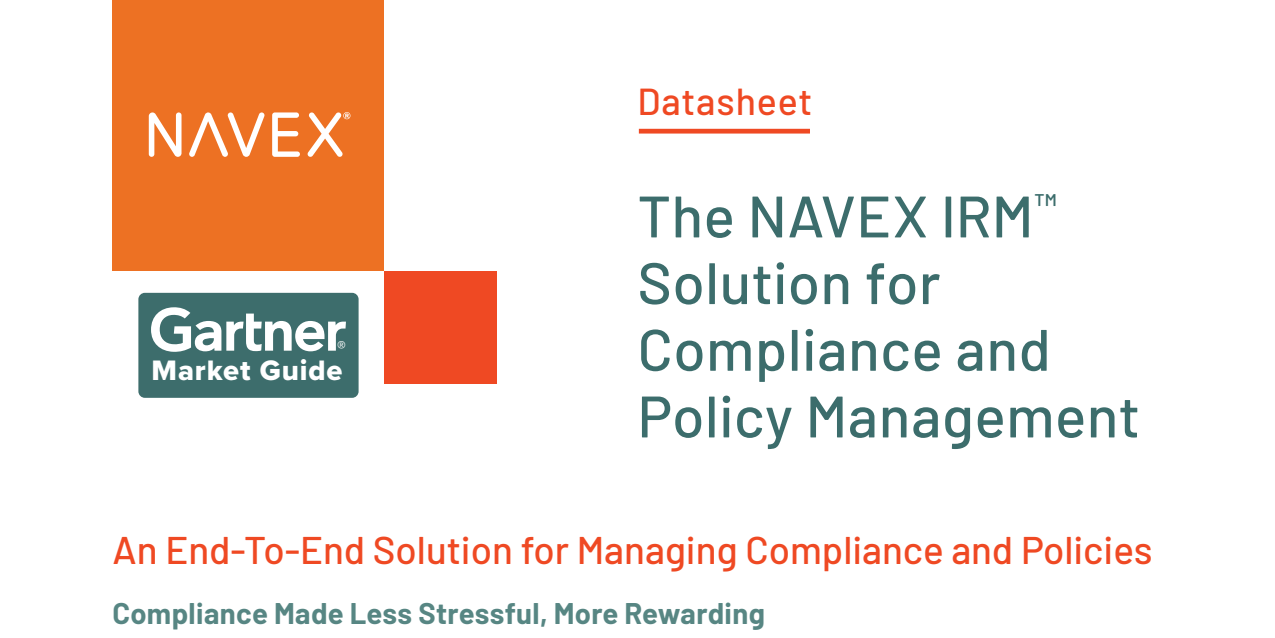 The NAVEX IRM Solution for Compliance and Policy Management