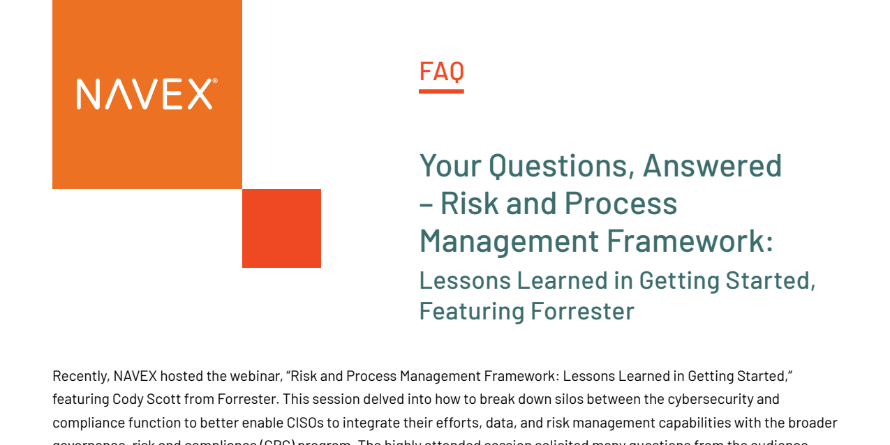Risk and Process Management Datasheet