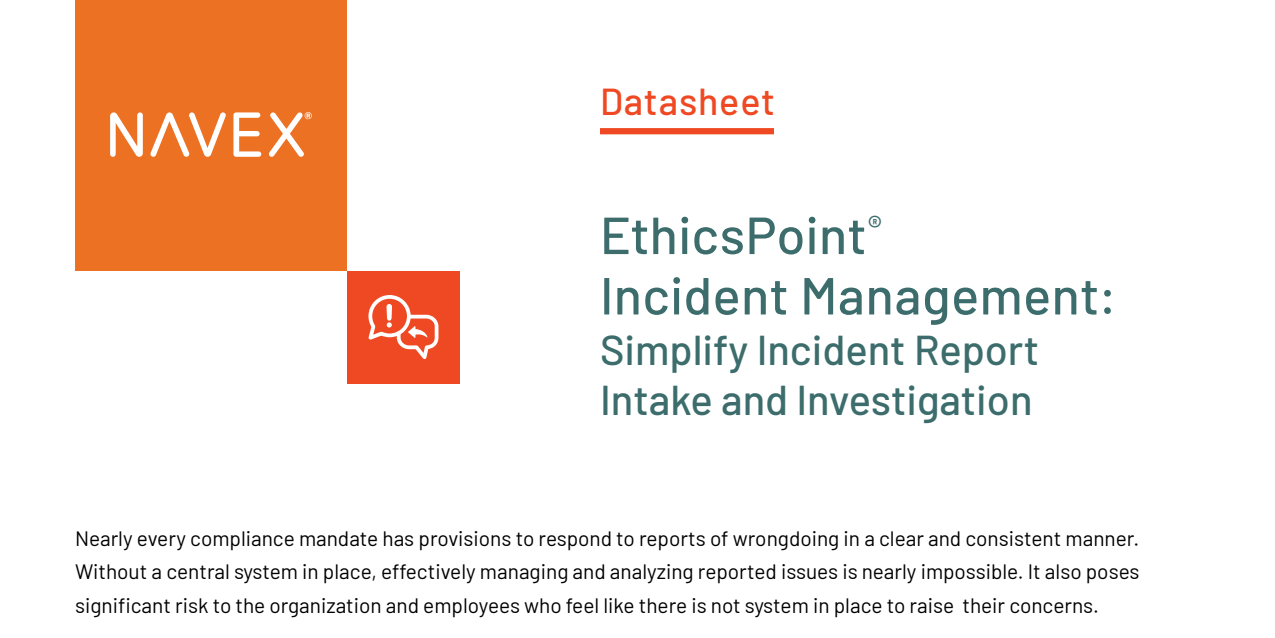 EthicsPoint® Incident Management Datasheet
