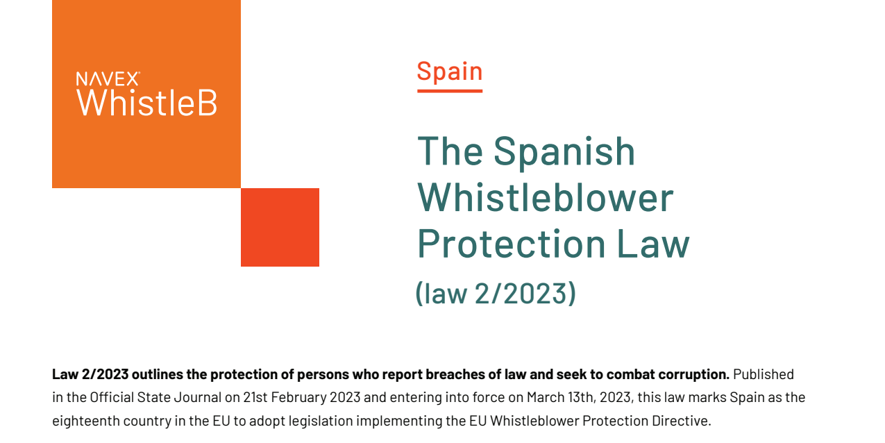 The Spanish whistleblowing law 