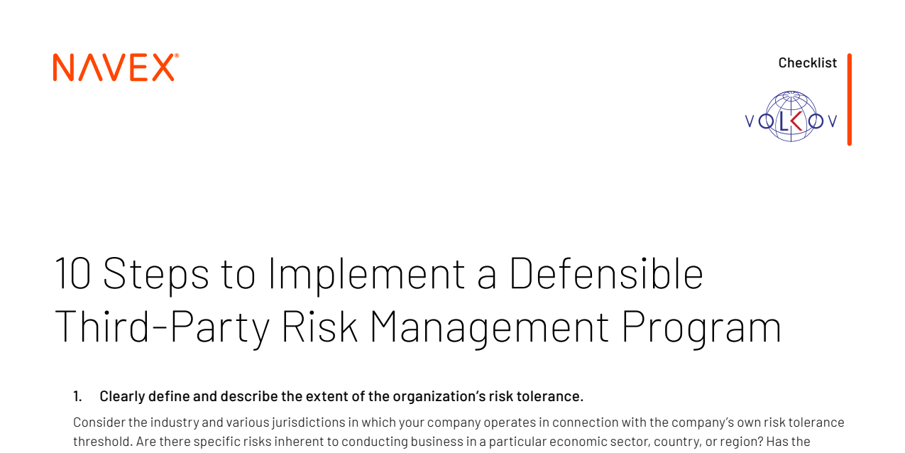 10 Steps to Implement a Defensible Third-Party Risk Management Program