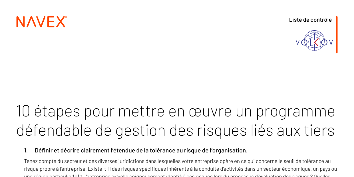 10 étapes pour mettre en œuvre un programme défendable de gestion des risques liés aux tiers