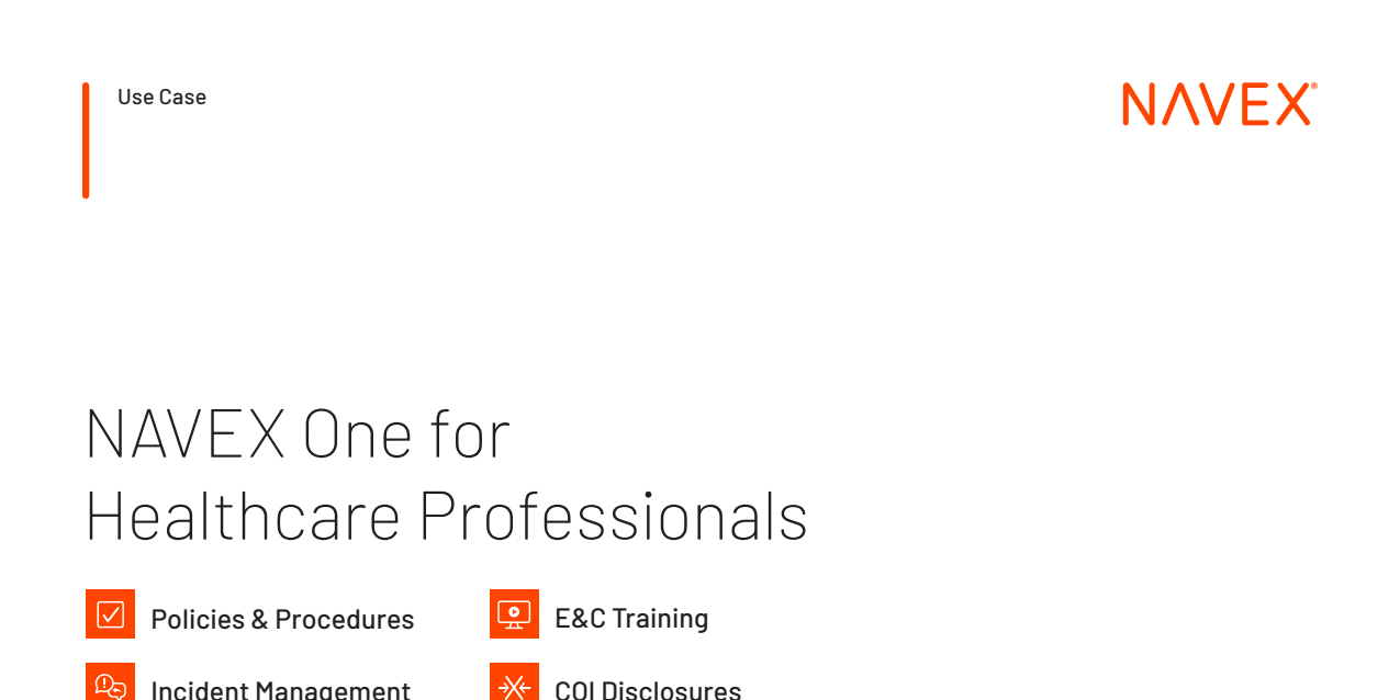 NAVEX One for Healthcare Professionals Use Case