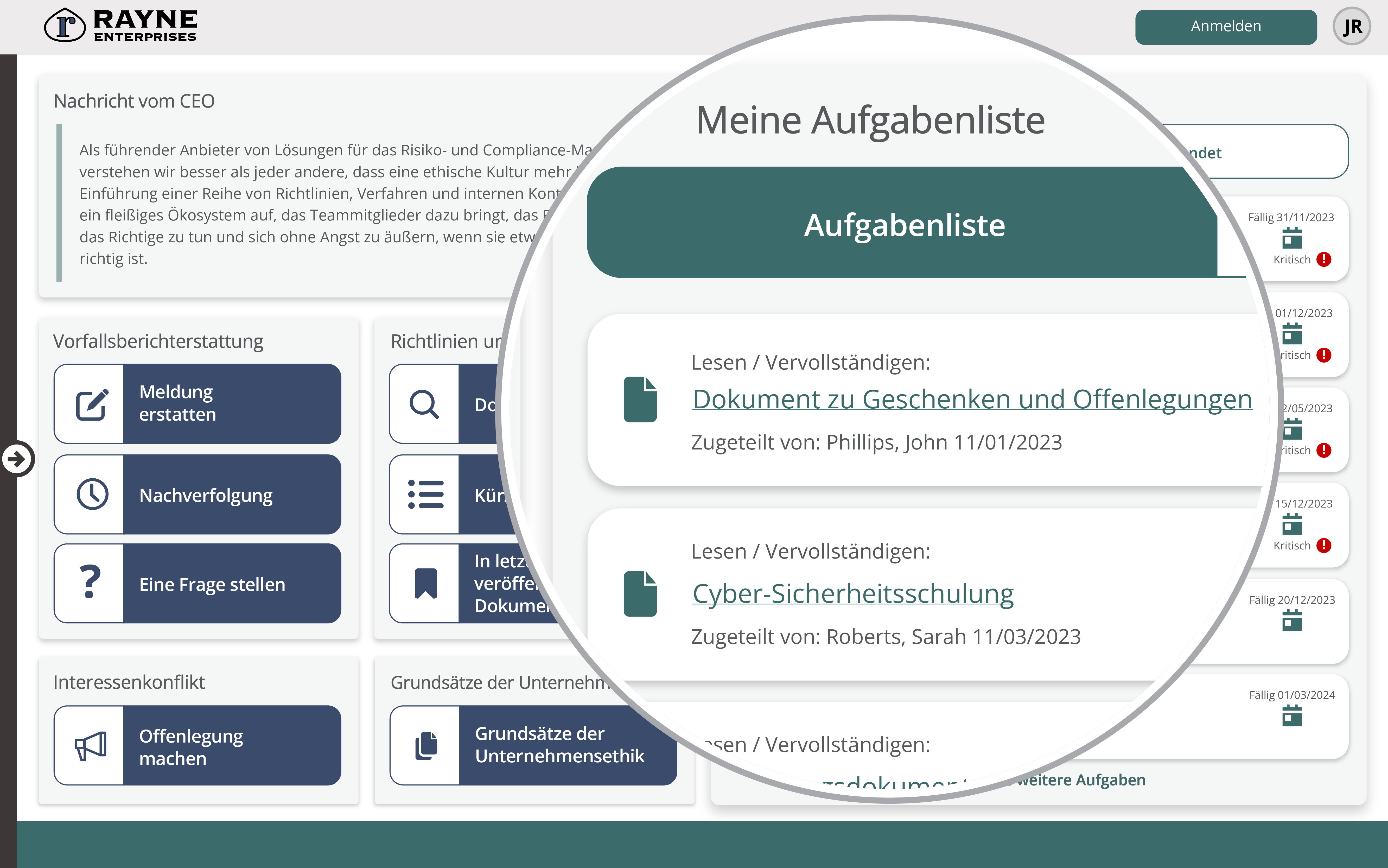 NAVEX People Hub in action