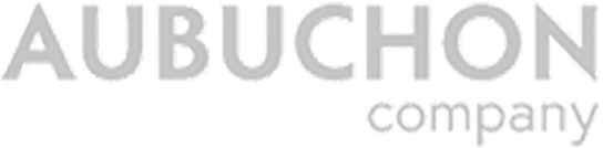 The image shows the text AUBUCHON company in black capital letters on a white background.