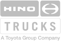 Logo of Hino Trucks, a Toyota Group Company. The image features Hino and its emblem at the top, Trucks in bold letters below, and A Toyota Group Company at the bottom.